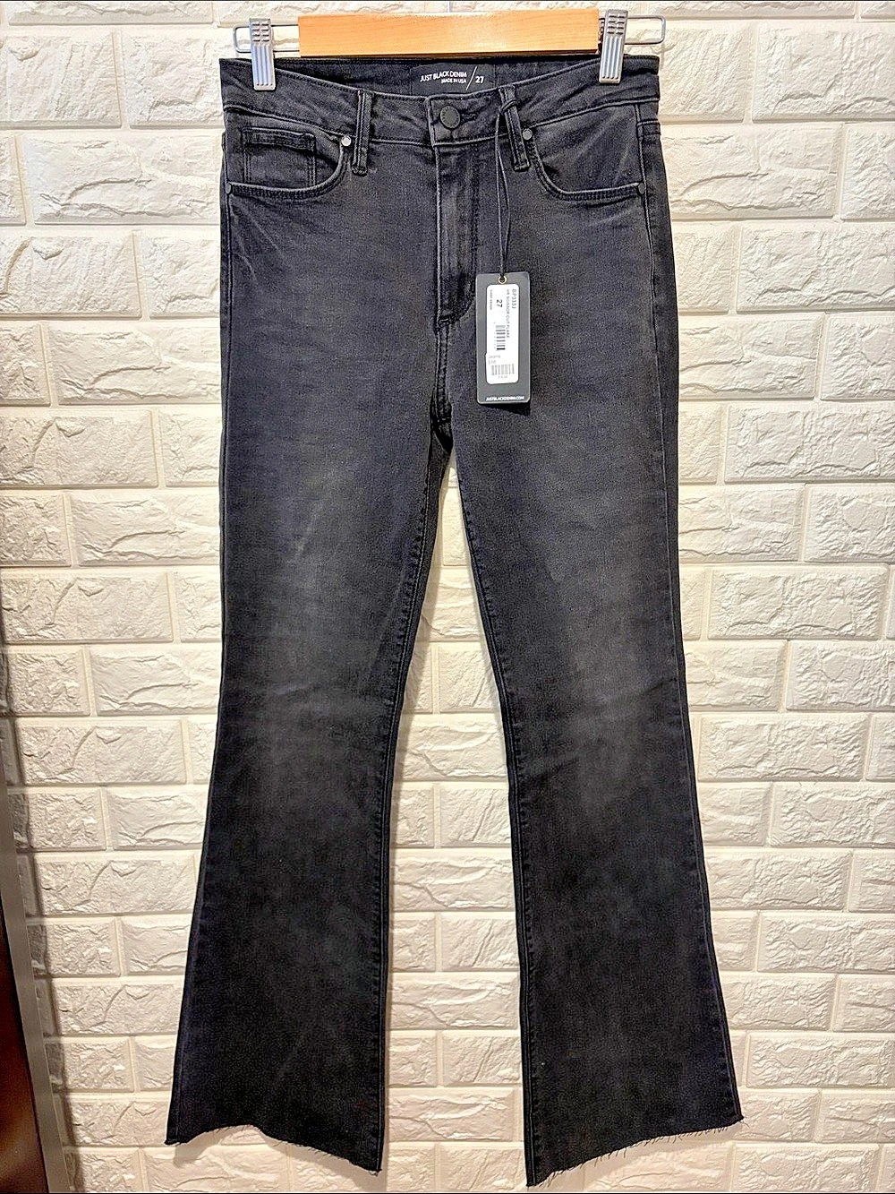Just Black Denim HR Scissor Cut Flare Jeans Black Waist 27